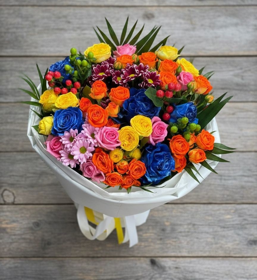 Букет цветов из: Розы и Хризантемы в Уссурийске