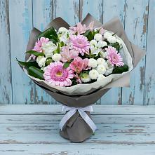 Букет цветов из:  Герберы, Альстромерии и Хризантемы в Уссурийске