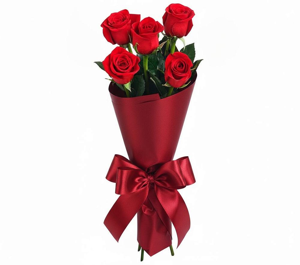 Букет 5 Красных роз Эдлесс Лав в Уссурийске