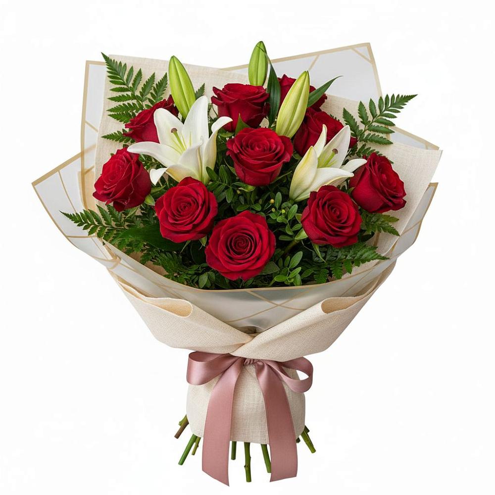 Букет цветов из: Лилии и Розы в Уссурийске