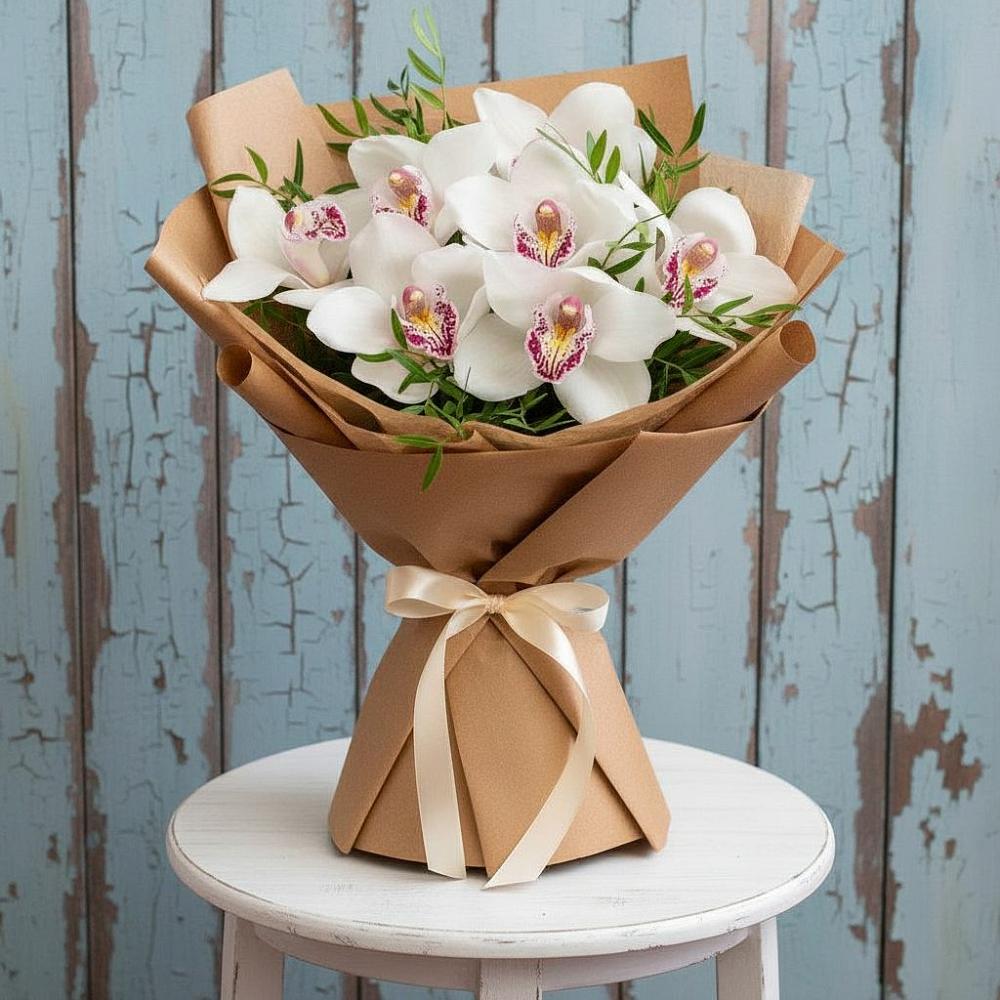 Букет цветов из: Орхидеи и Розы в Уссурийске