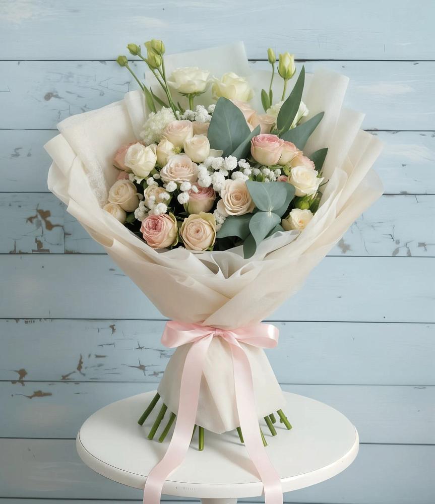 Букет цветов из: Розы и Лизиантусы в Уссурийске