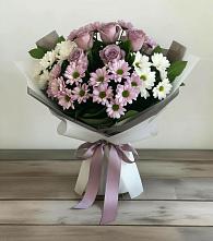 Букет цветов из:  Хризантемы и Розы в Уссурийске