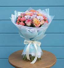 Букет цветов из:  Хризантемы и Розы в Уссурийске